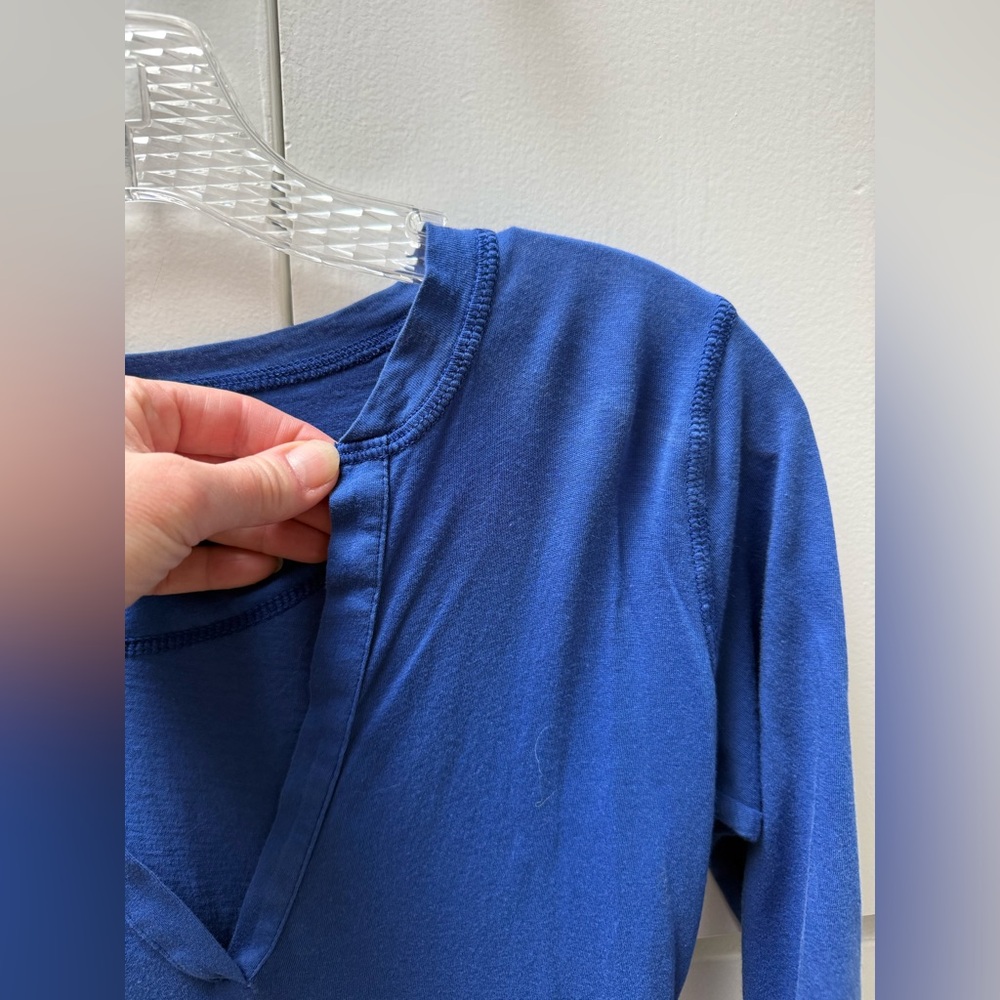 Zooey Royal Blue Women's 2/3 Sleeve 100% Supima Cotton Top